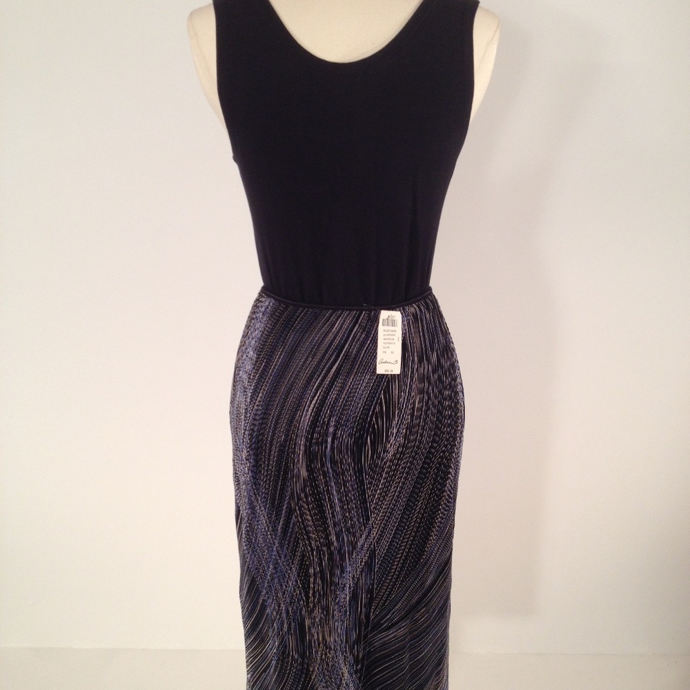Women's Geometrical Design Navy Blue & Black Textured Pencil Skirt Size XS